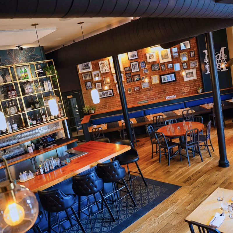 Maida's bar with hanging lights
